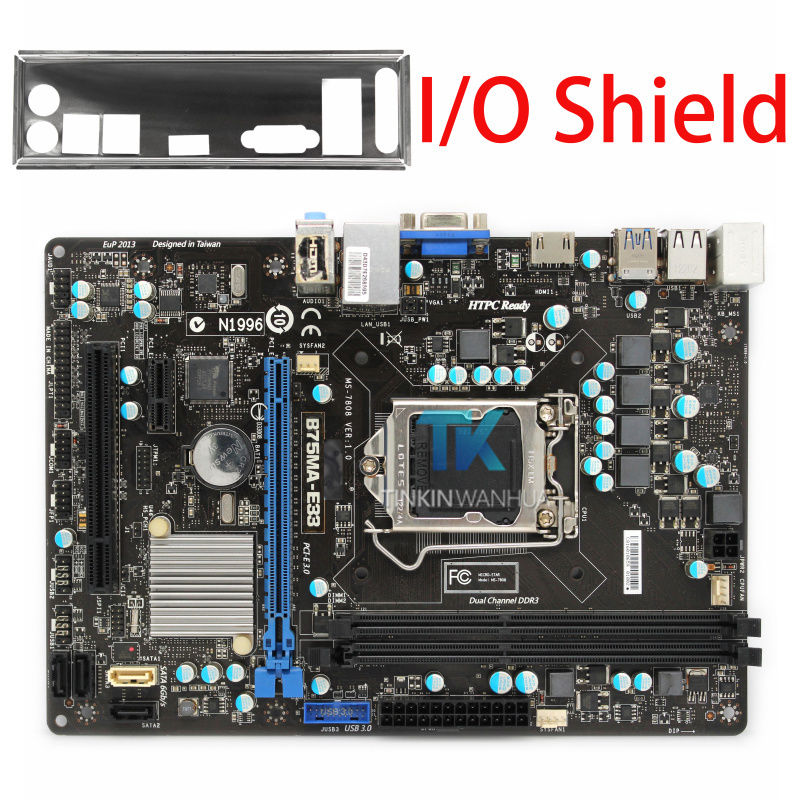 MSI B75MA-E33 Motherboard LGA1155 Intel B75 Micro ATX SATA3 DDR3